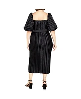 City Chic Women's Krista Pleat Dress