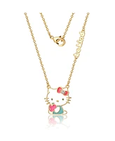 Hello Kitty Sanrio Crystal "Be Kind" Apple Necklace - 18'' Chain