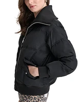 Dkny Women's Knit-Trim Zip-Front Puffer Coat