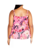 City Chic Women's Lovers Lane Print Top