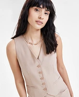 Bar Iii Women's Washed Twill Button Vest, Created for Macy's