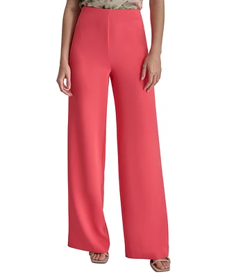 Dkny Women's Mid-Rise Side-Zip Wide-Leg Pants