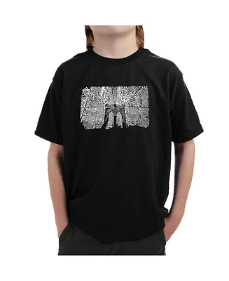 La Pop Art Boys Word T-shirt - Brooklyn Bridge