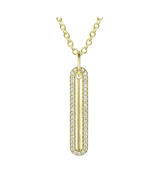 Genevive Sterling Silver Cubic Zirconia Long Pendant Necklace