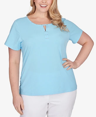 Hearts Of Palm Plus Size Feeling The Lime Short Sleeve Top