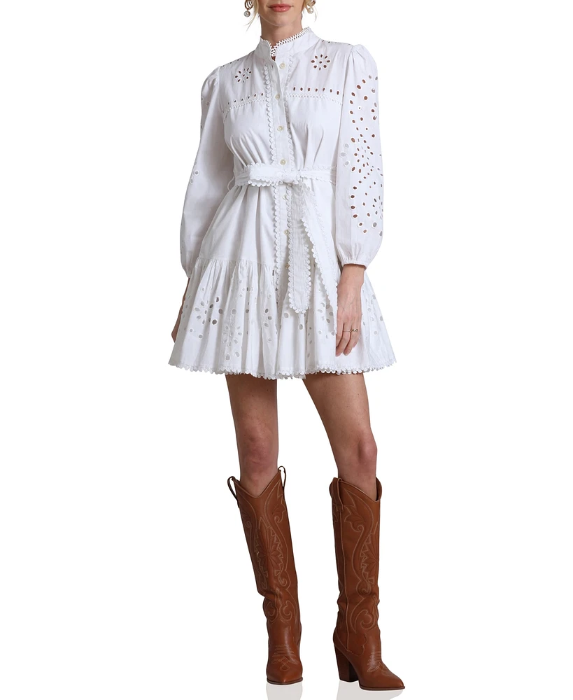 Avec Les Filles Women's Eyelet Shirtdress