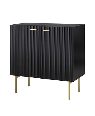 Hulala Home Hennigan Accent Cabinet with Metal Legs and Shelves
