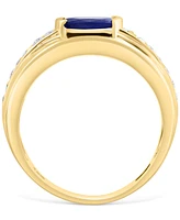 Effy Men's Sapphire (1-3/8 ct. t.w.) & Diamond (3/8 ct. t.w.) Ring in 14k Gold