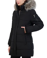 Nautica Women's Faux-Fur-Trim Hooded Puffer Coat