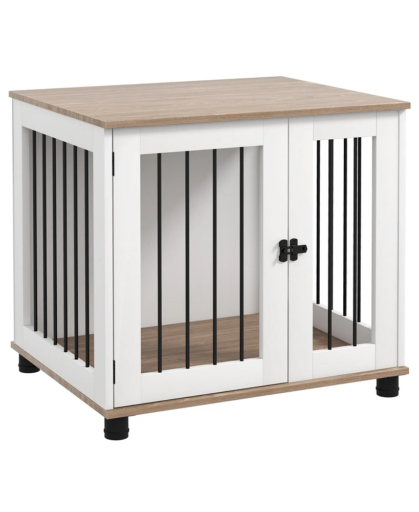 PawHut Dog Crate Furniture, Side or End Table w/ Door for Small Medium Dogs