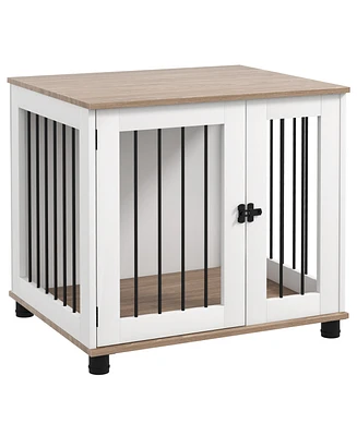 PawHut Dog Crate Furniture, Side or End Table w/ Door for Small Medium Dogs