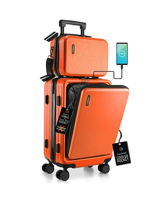 TravelArim 22" Hard Shell Lightweight Carry On Luggage Airline Approved with Smart Organization and Attachable Cosmetic Case