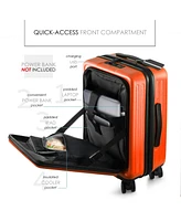 TravelArim 22" Hard Shell Lightweight Carry On Luggage Airline Approved with Smart Organization and Attachable Cosmetic Case