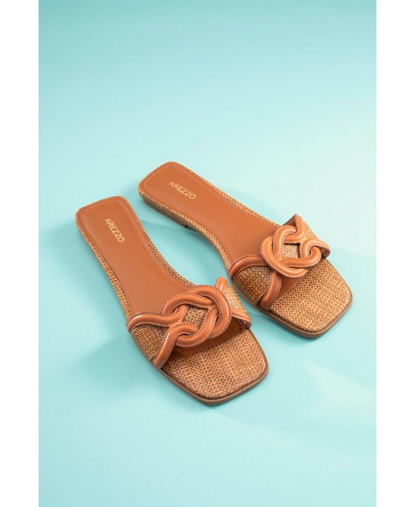Arezzo Women's Sloane Flat Slide Sandals