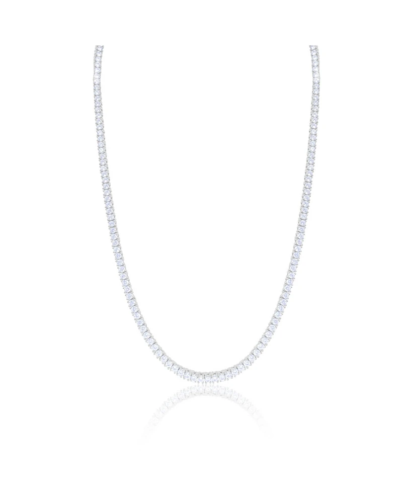 Etoielle White Gold Tone Cz Tennis Necklace