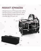 Slickblue Kids 4 1 Portable Pack and Play Nursery Center with Bassinet