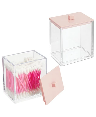 mDesign Plastic Rectangle Apothecary Jar Storage Canister - 2 Pack
