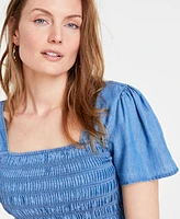 On 34th Women's Smocked Peplum Top, Created for Macy's