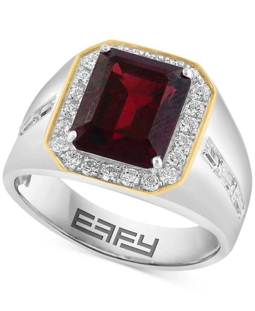 Effy Men's Garnet (7-7/8 ct. t.w.) & Zircon (1-7/8 ct. t.w.) in Sterling Silver & 14k Gold-Plate