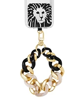 Anne Klein Women's Black and Ivory Acetate with Gold-Tone Alloy Metal Chain Link Wrist Strap designed for iPhone