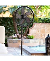 Newair Outdoor Misting Fan and Pedestal Fan Combination, 600 sq. ft. With 3 Fan Speeds and Sturdy All Metal Design, Connects Directly to Your Hose