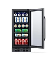 Newair 15" Built-in 96 Can Beverage Fridge in Stainless Steel with Precision Temperature Controls and Adjustable Shelves