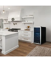 Newair Freestanding Bottle Dual Zone Compressor Wine Fridge with Low-Vibration Ultra-Quiet Inverter Compressor