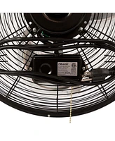 Newair 18" High Velocity Wall Mount Fan, Heavy Duty Outdoor Fan, Adjustable Tilt and 3 Speeds up to 4012 Cfm, Pull Chain Switch | Wall Fan or Garage F