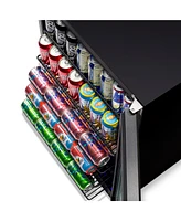 Newair 24" Built-in 177 Can Beverage Fridge in Stainless Steel with Precision Temperature Controls and Adjustable Shelves