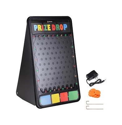 WinSpin Prize Drop Board Game with Led Light 12 Pucks Carnival Party Trade Show - Black