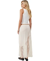 Cotton On Women's Lace Panel Maxi Skirt