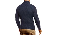 Leif Nelson Men's Knitted Winter Pullover with Shawl Collar Sweater Hoodie Sweatshirt Slim Fit Long Sleeve