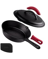 Cuisinel Cast Iron Skillet with Lid - Pre-Seasoned Covered Frying Pan