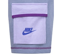 Nike Little Boys Reimagine T-Shirt & French Terry Cargo Shorts, 2 Piece Set