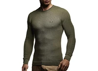 Leif Nelson Men's Sweater Pullover Hoodie Basic Crew Neck Sweatshirt Longsleeve Slim Fit LN1545 Xx-Large, Khaki