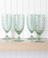 Martha Stewart Chauncey Hobnail Handmade Glass Goblet
