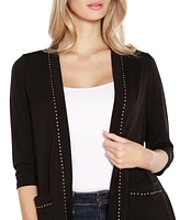 Belldini Black Label Embellished Open-Front Knit Cardigan