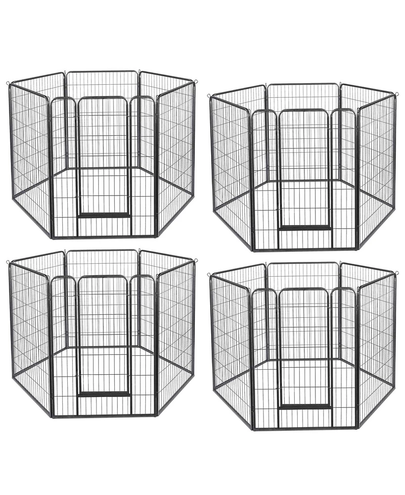 Yescom Dog Playpen 24 Panels 47 inch Height Heavy Duty Outdoor Indoor Camping Rv Fence Barrier Metal Puppy Exercise Kennel for Large/Medium/Small Dogs