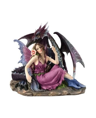 Fc Design 8"H Pink Fairy with Red Dragon Figurine Decoration Home Decor Perfect Gift for House Warming, Holidays and Birthdays