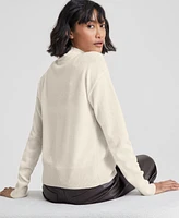 Charter Club Women's Cashmere Bisou Mock Neck Sweater, Regular & Petite, Created for Macy's