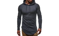 Leif Nelson LN6369 Men's Light Hooded Sweatshirt M, Grey
