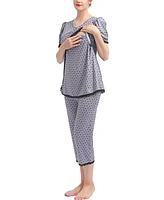 kimi + kai Maternity Drew Nursing 2-Piece Pajama Set