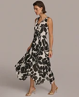 Donna Karan Women's Printed Handkerchief-Hem Dress