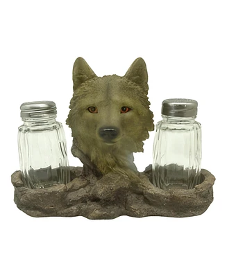 Fc Design 6.75"W Gray Wolf Salt & Pepper Shaker Holder Home Decor Perfect Gift for House Warming, Holidays and Birthdays