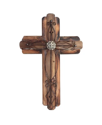 Fc Design 20"H Decorative Wood Cross Statue Wall Home Decor Perfect Gift for House Warming, Holidays and Birthdays