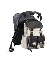 Sunveno White and Black Houndstooth Diaper Backpack