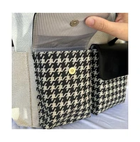 Sunveno White and Black Houndstooth Diaper Backpack