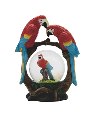 Fc Design 4.25"H Lovely Red Parrots Family Glitter Snow Globe Figurine Home Decor Perfect Gift for House Warming, Holidays and Birthdays