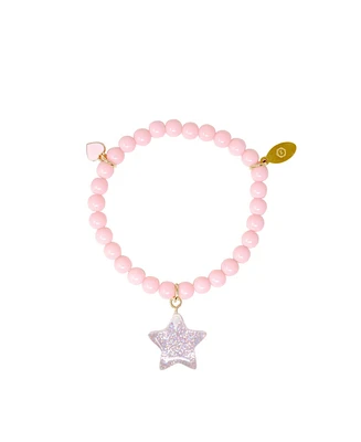 Tiny Treats + Zomi Gems Girls Pink Star Fashion Bead Bracelet