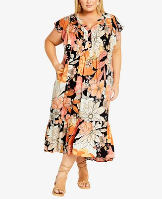 Avenue Plus Size Bellini Print Maxi Dress